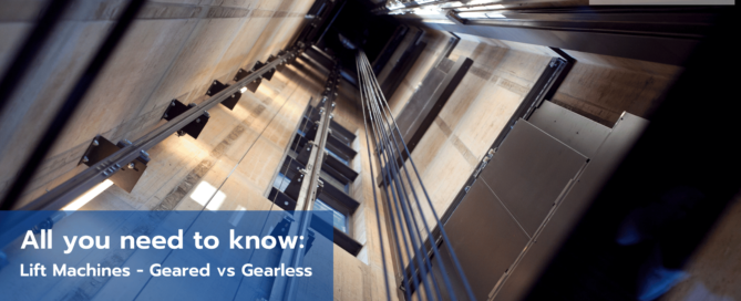 all you need to know about geared vs gearless lift machines blog post cover