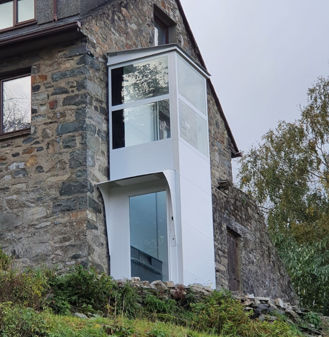 cibes external lift in text img Cibes outdoor lift in Wales
